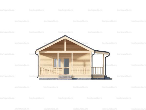 Одноэтажный деревянный дом 6на9 с террасой и крыльцом фото 3