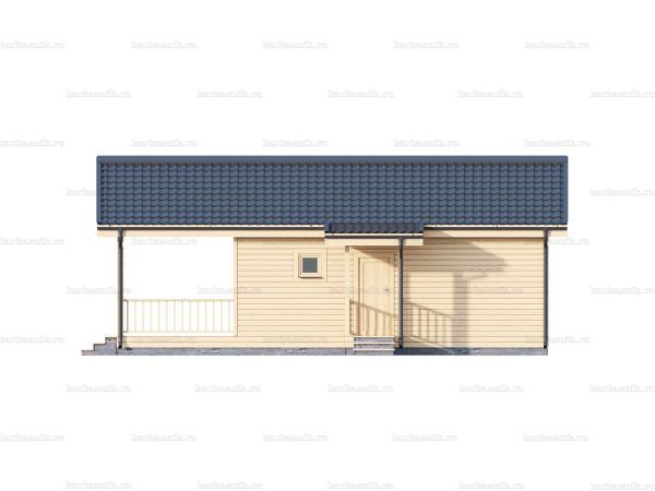 Одноэтажный деревянный дом 6на9 с террасой и крыльцом фото 4