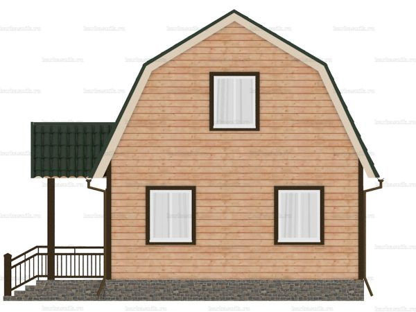 Каркасный дом с ломаной крышей 8х6 фото 4